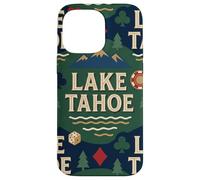 Custodia per iPhone 14 Pro Max Lake Tahoe Scenic Gaming Design con montagne, alberi di pino