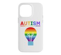 Custodia per iPhone 14 Pro Max Lampadina arcobaleno per la consapevolezza dell'autismo, supporto autistico, mamma e papà