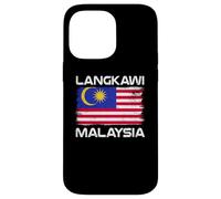 Custodia per iPhone 14 Pro Max Langkawi Bandiera Malesia Distressed Orgoglio Malese