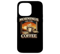 Custodia per iPhone 14 Pro Max Le mattine sono per il caffè Caffeina vintage al tramonto