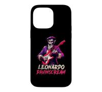 Custodia per iPhone 14 Pro Max Leonardo da Vinci Lupo Mannaro Suonare la Chitarra Storia Italiana