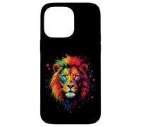 Custodia per iPhone 14 Pro Max Leone - Illustrazione animale selvatico astratto colorato