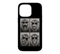 Custodia per iPhone 14 Pro Max Leone Occhiali da sole Photo Booth Selfie Ritratto Umoristico