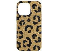 Custodia per iPhone 14 Pro Max Leopardo Animale Macchie Nero Glam Fashion Style Art