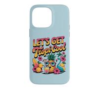 Custodia per iPhone 14 Pro Max Let's Get Tropi-Cool Flamingo Ananas Beach Graphic