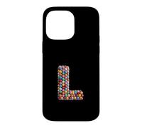 Custodia per iPhone 14 Pro Max Letter L Candy Rainbow Sprinkles Monogram Men, Women, Kids