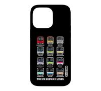 Custodia per iPhone 14 Pro Max Linee ferroviarie della metropolitana di Tokyo Kanji Marunouchi Ginza Hibiya Oedo