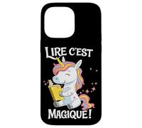 Custodia per iPhone 14 Pro Max Lire C Est Magique Licorne Lecture Enfants Francais
