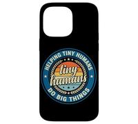 Custodia per iPhone 14 Pro Max Logo vintage con scritta "Helping Tiny Humans Do Big Things Teacher"