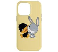 Custodia per iPhone 14 Pro Max Looney Tunes Bugs and Daffy Chibi Hug
