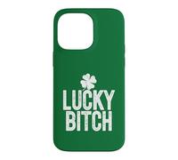 Custodia per iPhone 14 Pro Max LUCKY BITCH Divertente St Patricks Day Meme 4 Leaf Clover