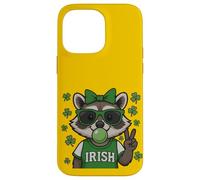 Custodia per iPhone 14 Pro Max Lucky Irish Raccoon with Green Sunglasses and Gum