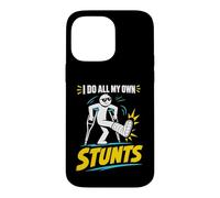 Custodia per iPhone 14 Pro Max Maglietta con scritta "I Do My Own Stunts", con scritta in inglese "Get Well Funny Injury Leg