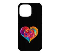 Custodia per iPhone 14 Pro Max Maglietta con scritta "I Heart Love Leo First Name", colorata