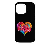 Custodia per iPhone 14 Pro Max Maglietta con scritta "I Heart Love Ricky First Name", colorata