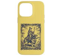 Custodia per iPhone 14 Pro Max Mago mistico Cavalcando Bassotto Cane Fantasy Art