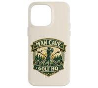 Custodia per iPhone 14 Pro Max Man Cave Golf Headquarters Vintage Retro Regalo per golfisti
