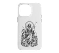 Custodia per iPhone 14 Pro Max Manannan, linea d'arte celtica del dio celtico delle onde sacre