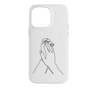Custodia per iPhone 14 Pro Max Mani di disegno a una linea: tocco nel contorno