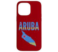 Custodia per iPhone 14 Pro Max Mappa di Aruba Bandiera Colori Isola Caraibi Orgoglio