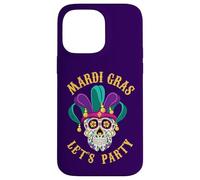 Custodia per iPhone 14 Pro Max Mardi Gras Costume Camicia Fun Beads Masquerade Skull Voodoo