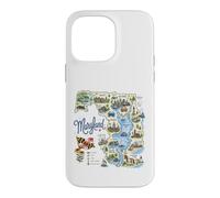 Custodia per iPhone 14 Pro Max Maryland MD USA Mappe Icone, Ocean City, Spiagge, Frederick