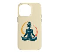 Custodia per iPhone 14 Pro Max meditare, donna, in, loto, posa, yoga, arte