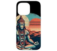 Custodia per iPhone 14 Pro Max Meditazione Hanuman Vintage Tramonto Empowering Yoga Meditazione
