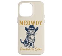 Custodia per iPhone 14 Pro Max Meowdy Cat Detective Western Feline Noir Criminal Hunter