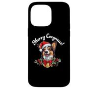 Custodia per iPhone 14 Pro Max Merry Corgmas Christmas Xmas Black Tricolor Corgi Lover