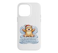 Custodia per iPhone 14 Pro Max Merry Kitty Christmas - Angelo con neve, adorabile per bambini e bambine