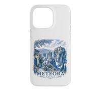 Custodia per iPhone 14 Pro Max Meteora Grecia Monastero Vintage Viaggi Paesaggio Arte
