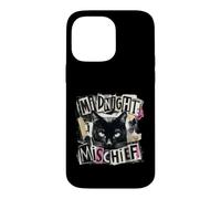 Custodia per iPhone 14 Pro Max Midnight Mischief Black Cat, design grunge punk