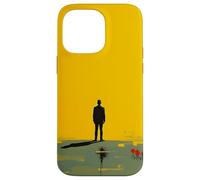 Custodia per iPhone 14 Pro Max Minimal Yellow Horizon Figura Solitaria Astratta Paesaggio Arte