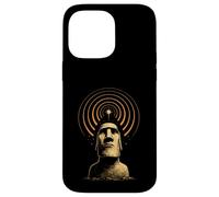 Custodia per iPhone 14 Pro Max Moai Statua Cosmica Antico Mistero Retro Island