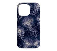 Custodia per iPhone 14 Pro Max Modello estetico delle meduse del mare profondo