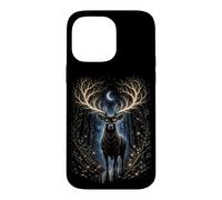Custodia per iPhone 14 Pro Max Moonlit Mystic Deer Fantasy Foresta Grafica