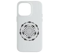 Custodia per iPhone 14 Pro Max Motivo floreale nero con motivo a vortice - grazioso mandala floreale circolare