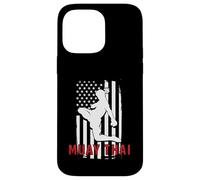 Custodia per iPhone 14 Pro Max Muay Thai Bandiera Americana Fighter Design Patriottico
