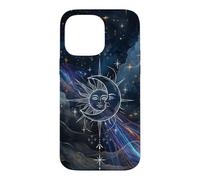 Custodia per iPhone 14 Pro Max Mystical Sun Moon Nebula Art Cosmic Harmony Design