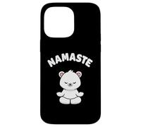 Custodia per iPhone 14 Pro Max Namaste, simpatico orso Kawaii per yoga, senza stress