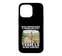 Custodia per iPhone 14 Pro Max Never Underestimate Woman 80s Anni Ottanta Travel Design