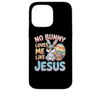 Custodia per iPhone 14 Pro Max No Bunny Loves Me Like Jesus Easter Christian Boys Kids Men