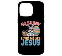Custodia per iPhone 14 Pro Max No Bunny Loves Me Like Jesus Easter Christian Boys Kids Men