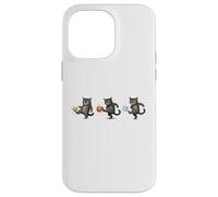 Custodia per iPhone 14 Pro Max No Kings, gatto che prende a calci la corona, arancione, carino gattino, protesta