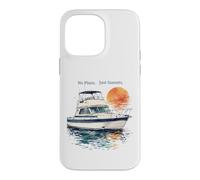 Custodia per iPhone 14 Pro Max No Plans Just Sunsets Acquerello Cabin Cruiser Barca Regalo