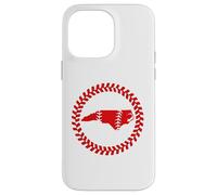 Custodia per iPhone 14 Pro Max North Carolina Baseball Stitch Circle Emblema Carolinian Ball