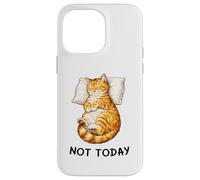 Custodia per iPhone 14 Pro Max Not Today Lazy Sleeping Orange Cat Meme Funny Morning Mood