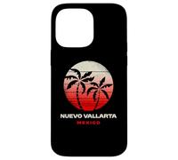 Custodia per iPhone 14 Pro Max Nuevo Vallarta Messico Estate Vacanze Retro Tramonto Palma