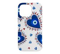 Custodia per iPhone 14 Pro Max Occhio greco blu scuro malocchio occhio cuore